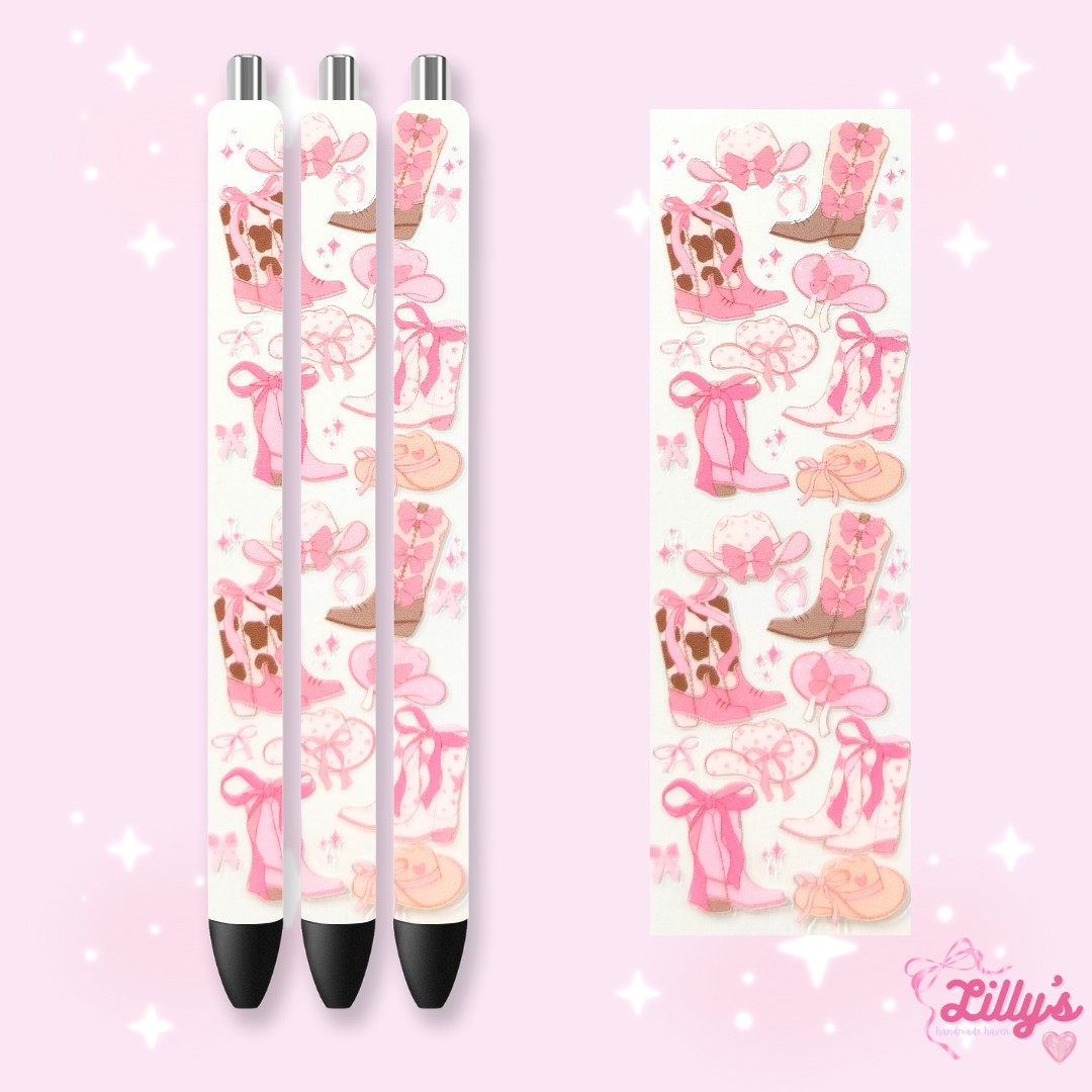 Girly, Bows, Mama & Dog Custom Glitter Resin Pens β Choose Your Wrap & Glitter