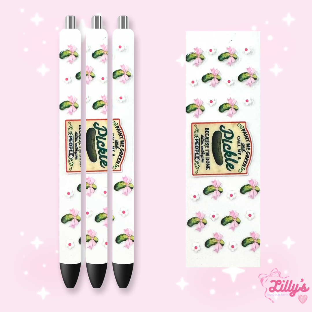 Girly, Bows, Mama & Dog Custom Glitter Resin Pens β Choose Your Wrap & Glitter
