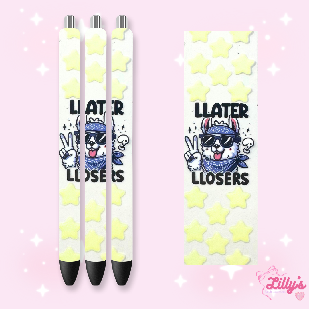 Girly, Bows, Mama & Dog Custom Glitter Resin Pens β Choose Your Wrap & Glitter