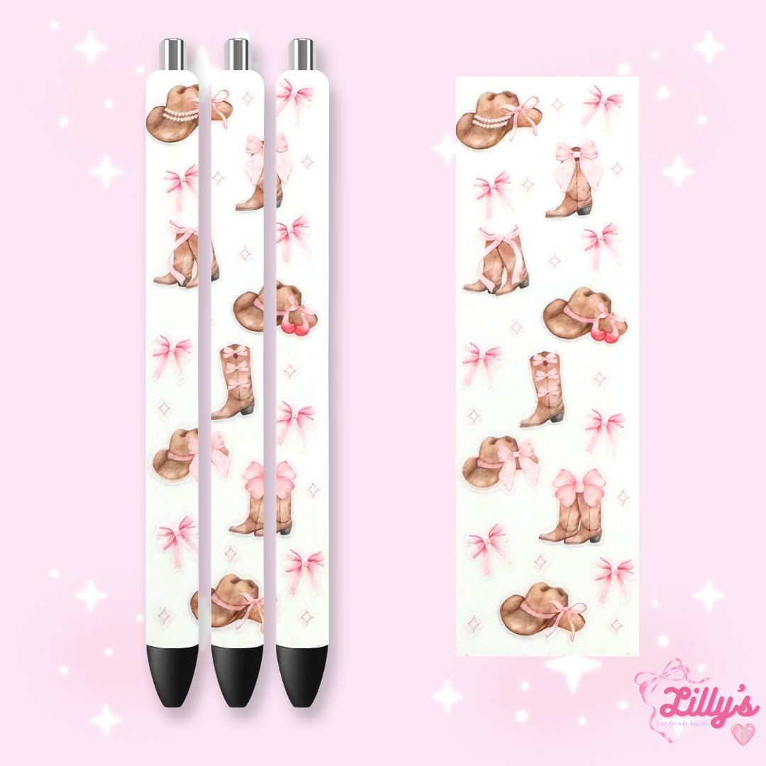 Girly, Bows, Mama & Dog Custom Glitter Resin Pens β Choose Your Wrap & Glitter