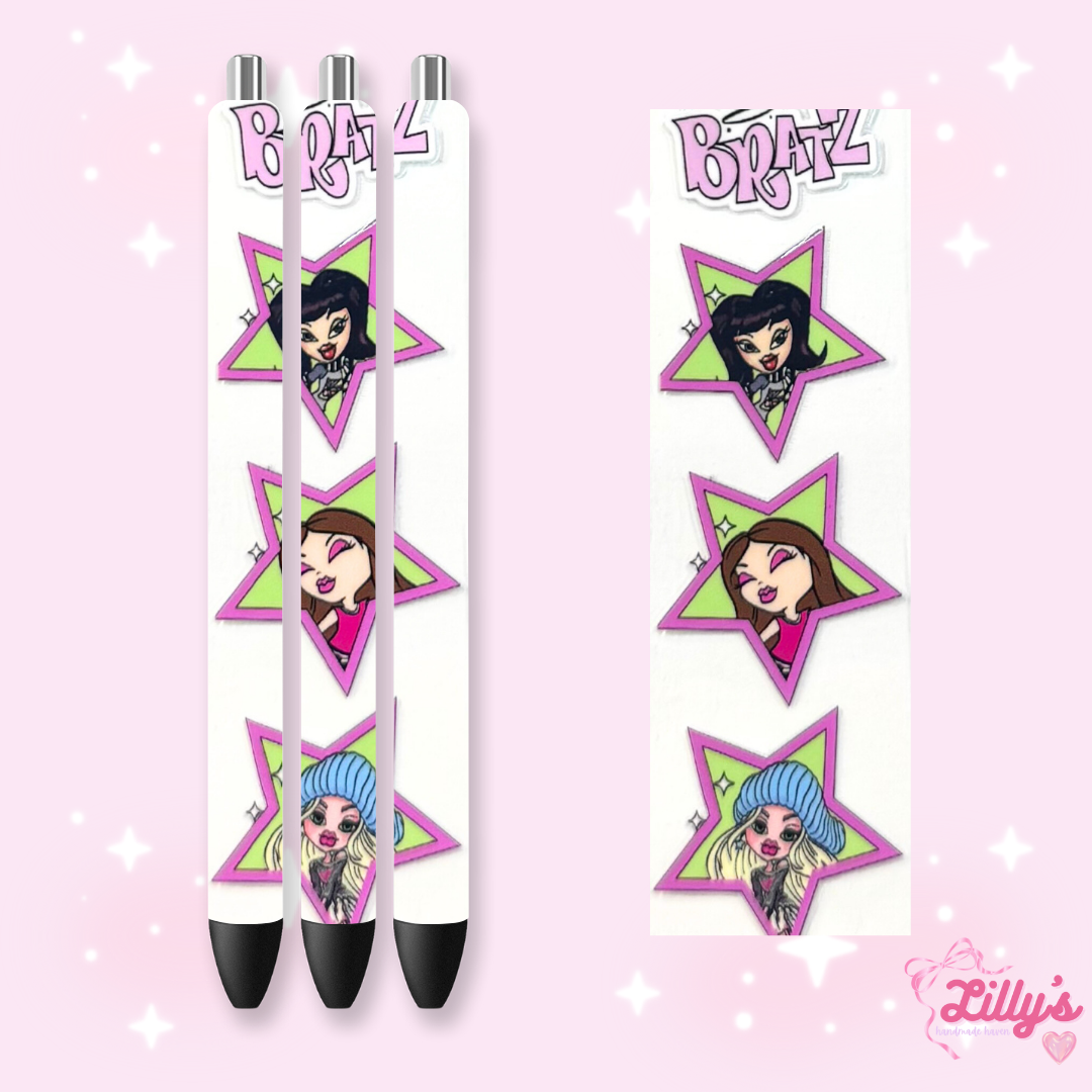 Cartoon & Movie Custom Glitter Resin Pens β Choose Your Wrap & Glitter