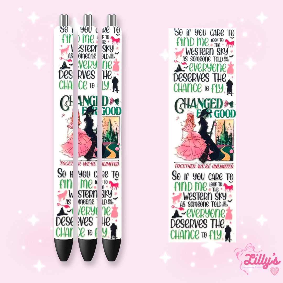 Cartoon & Movie Custom Glitter Resin Pens β Choose Your Wrap & Glitter