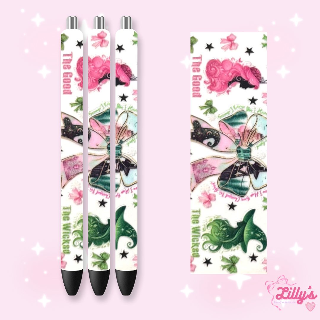 Cartoon & Movie Custom Glitter Resin Pens β Choose Your Wrap & Glitter