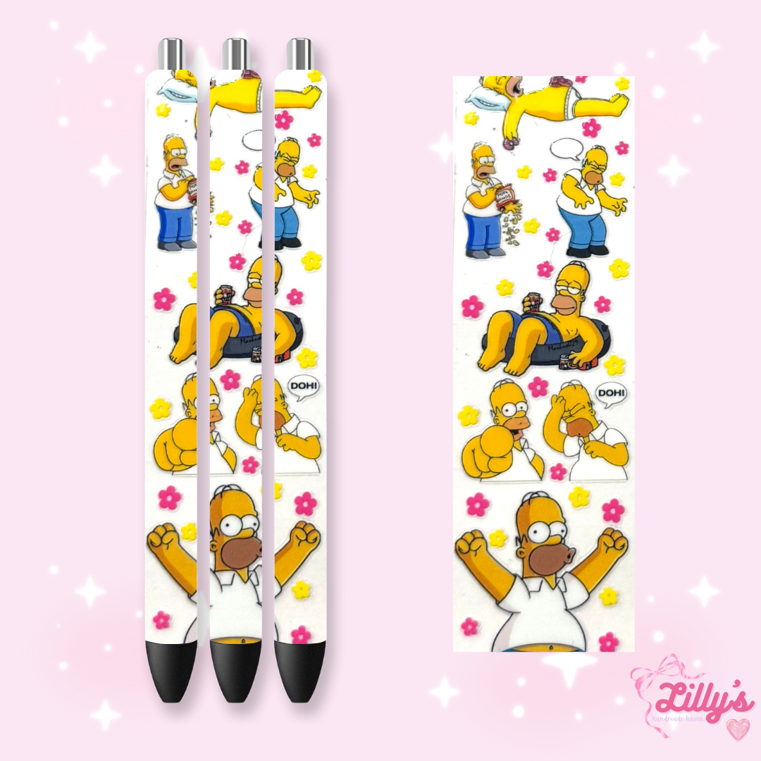 Cartoon & Movie Custom Glitter Resin Pens β Choose Your Wrap & Glitter