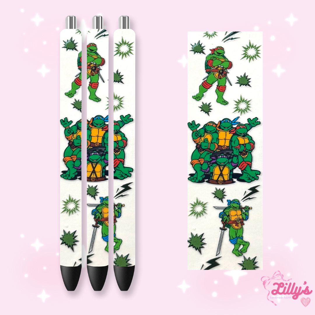 Cartoon & Movie Custom Glitter Resin Pens β Choose Your Wrap & Glitter