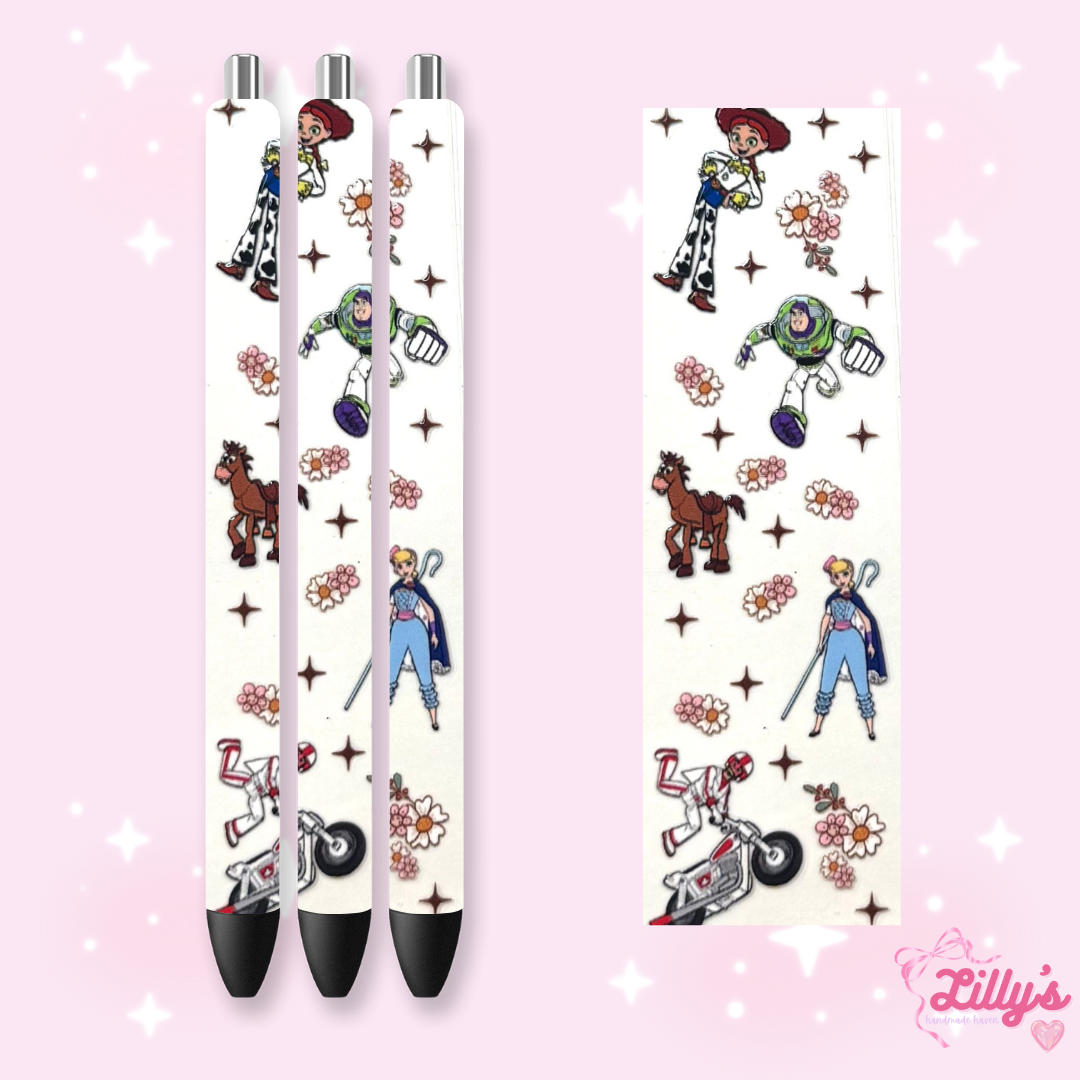 Cartoon & Movie Custom Glitter Resin Pens β Choose Your Wrap & Glitter