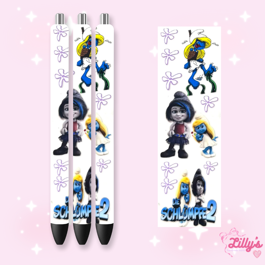 Cartoon & Movie Custom Glitter Resin Pens β Choose Your Wrap & Glitter