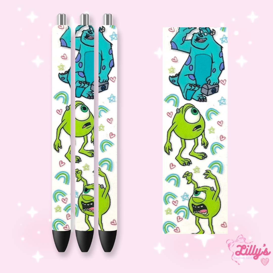 Cartoon & Movie Custom Glitter Resin Pens β Choose Your Wrap & Glitter