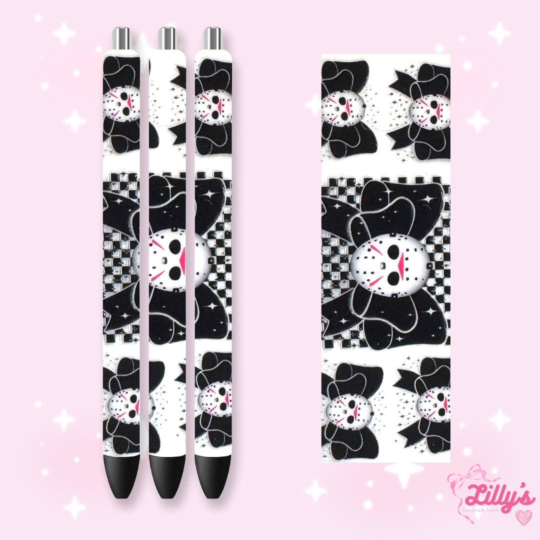 Horror & Spooky Custom Glitter Resin Pens β Choose Your Wrap & Glitter