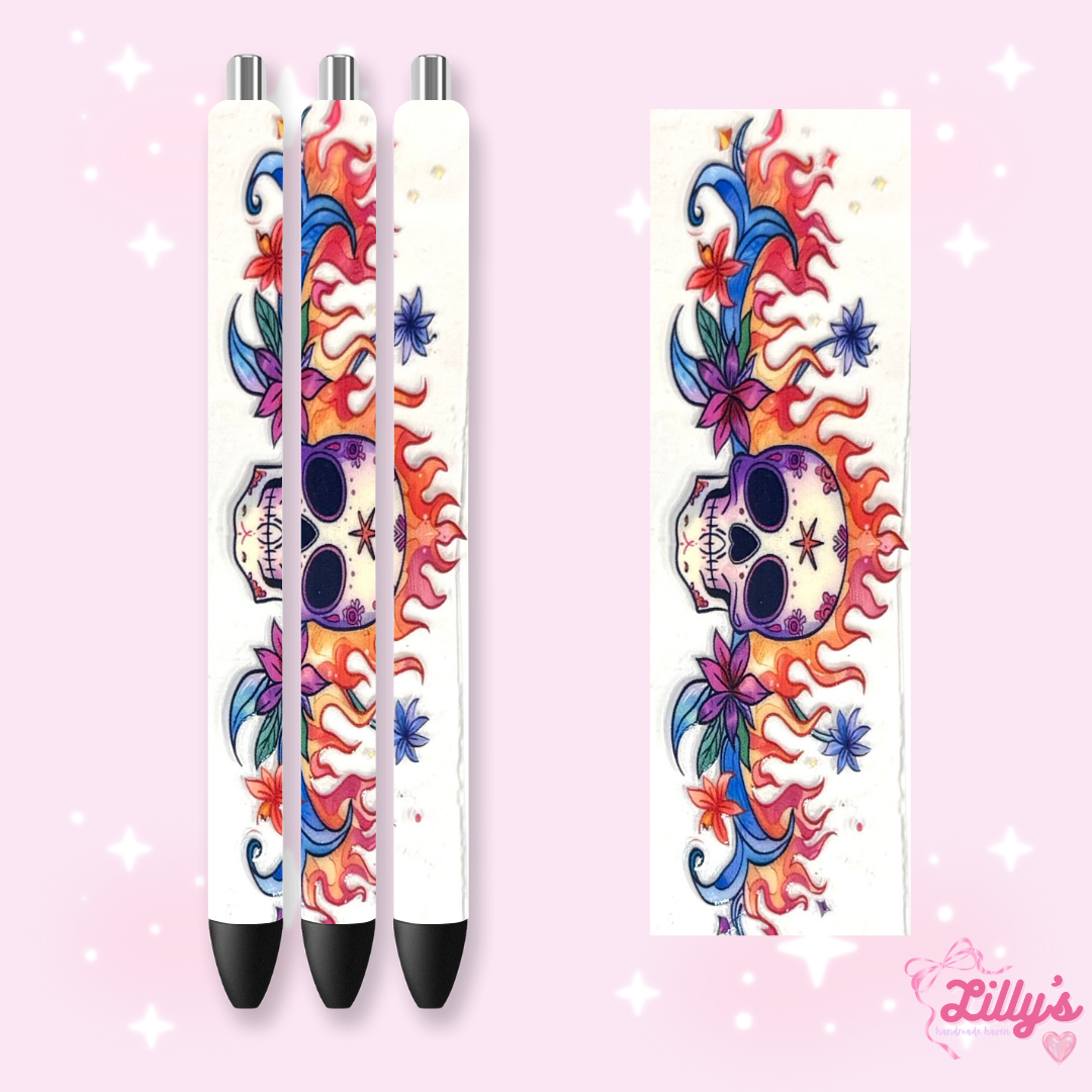 Horror & Spooky Custom Glitter Resin Pens β Choose Your Wrap & Glitter