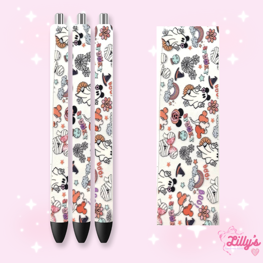 Horror & Spooky Custom Glitter Resin Pens β Choose Your Wrap & Glitter