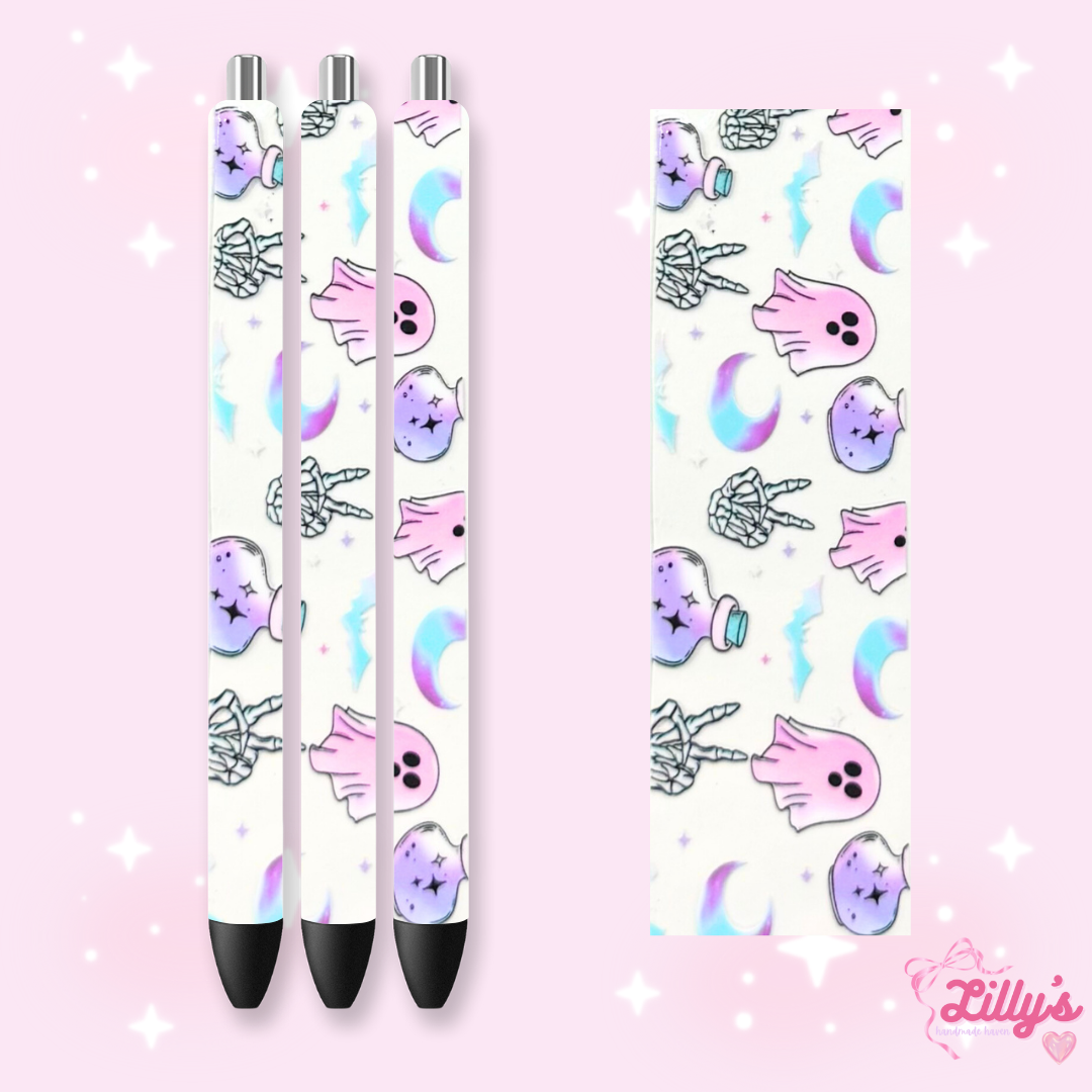 Horror & Spooky Custom Glitter Resin Pens β Choose Your Wrap & Glitter
