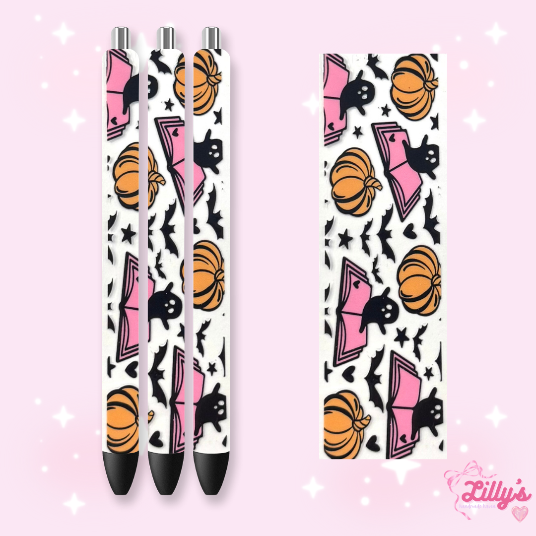Horror & Spooky Custom Glitter Resin Pens β Choose Your Wrap & Glitter
