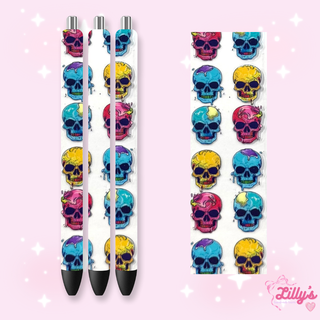 Horror & Spooky Custom Glitter Resin Pens β Choose Your Wrap & Glitter