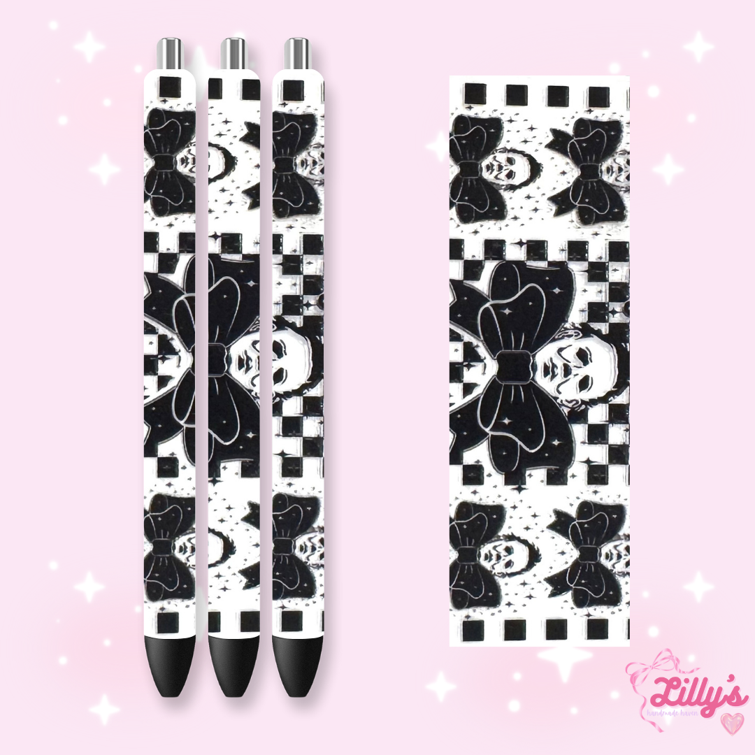 Horror & Spooky Custom Glitter Resin Pens β Choose Your Wrap & Glitter