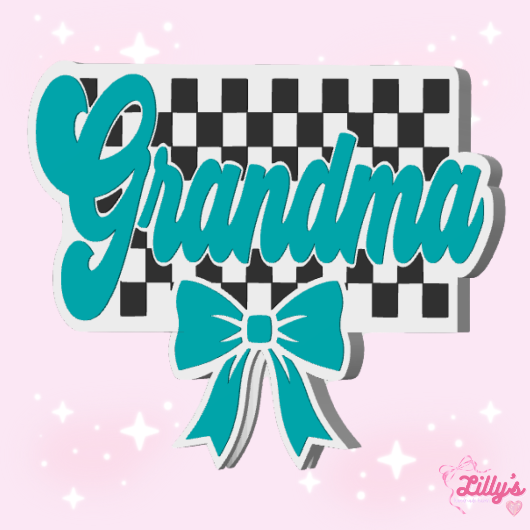 Checkered Grandma Straw Topper