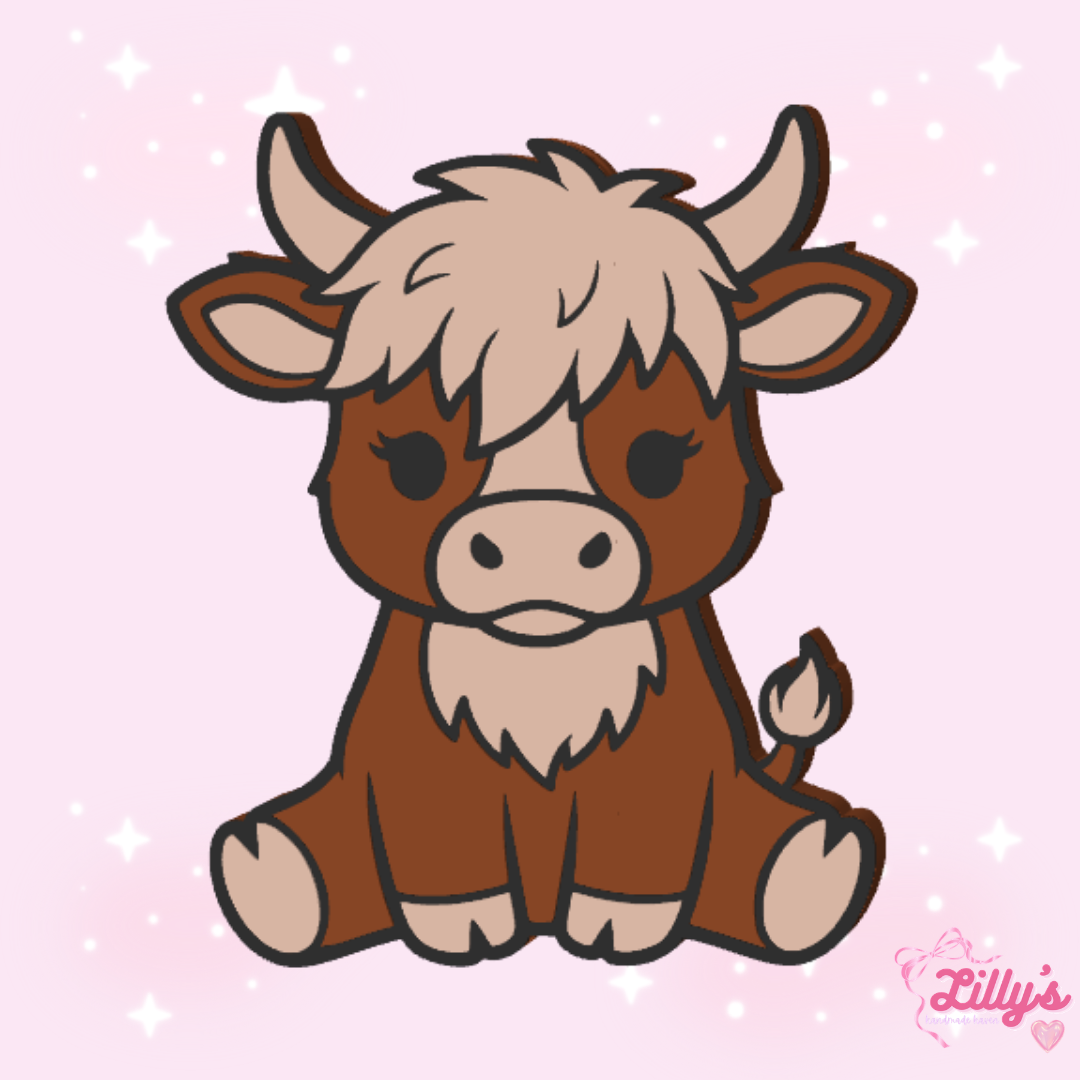 Highland Cow 2 Straw Topper