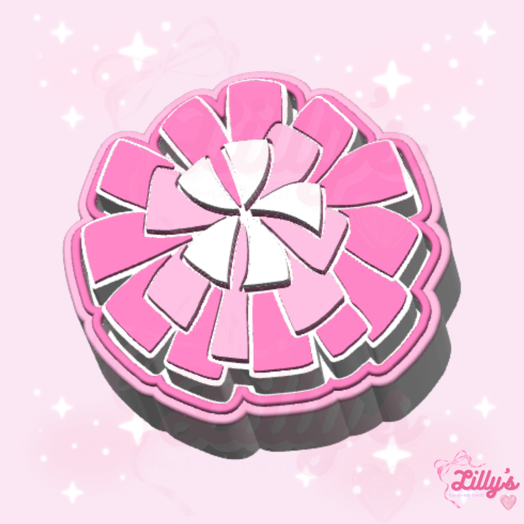 Cheer Pom Pom Fidget Clicker Keychain