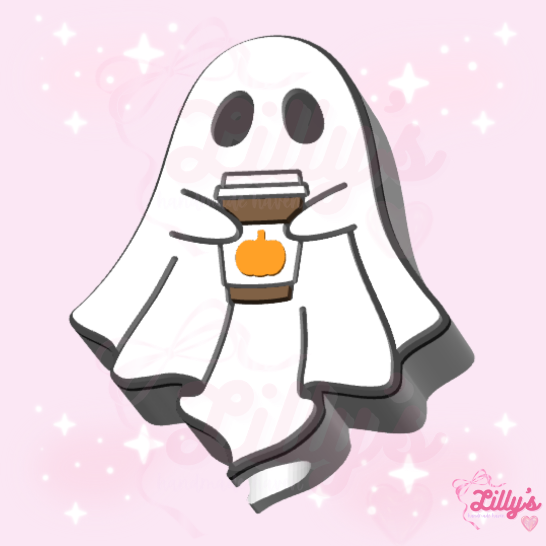 Pumpkin Spice Ghost Straw Topper