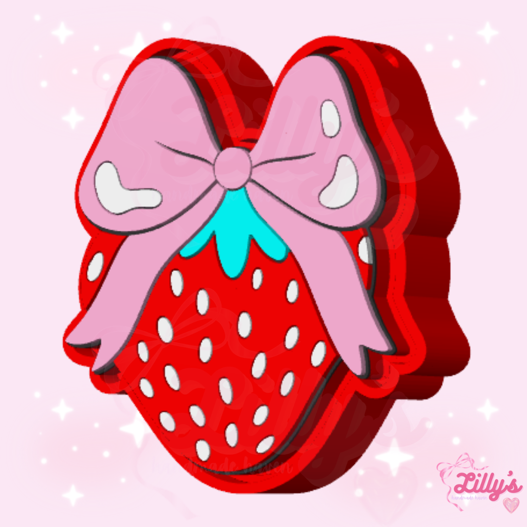 Strawberry with Bow Fidget Clicker Keychain