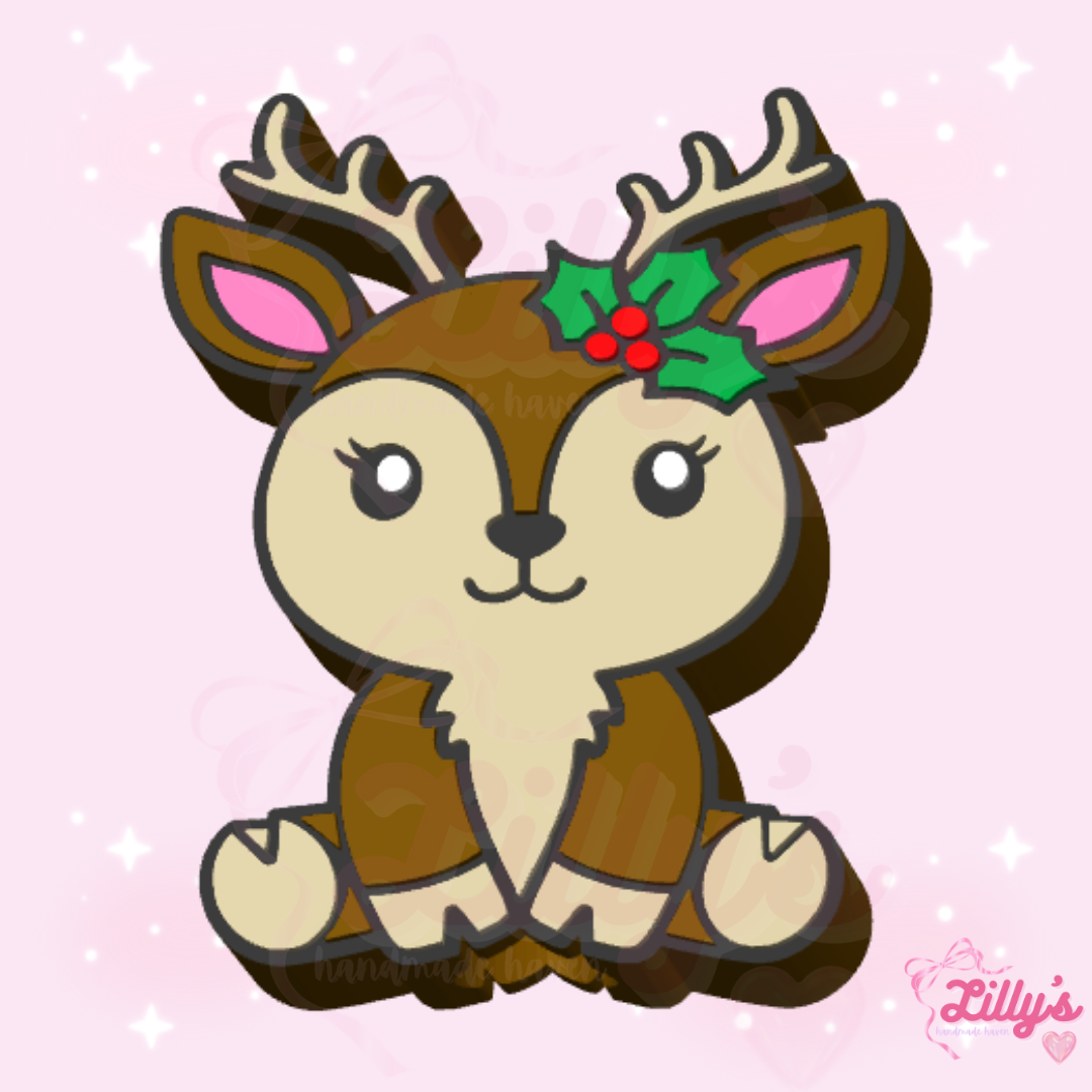 Cute Reindeer Straw Topper