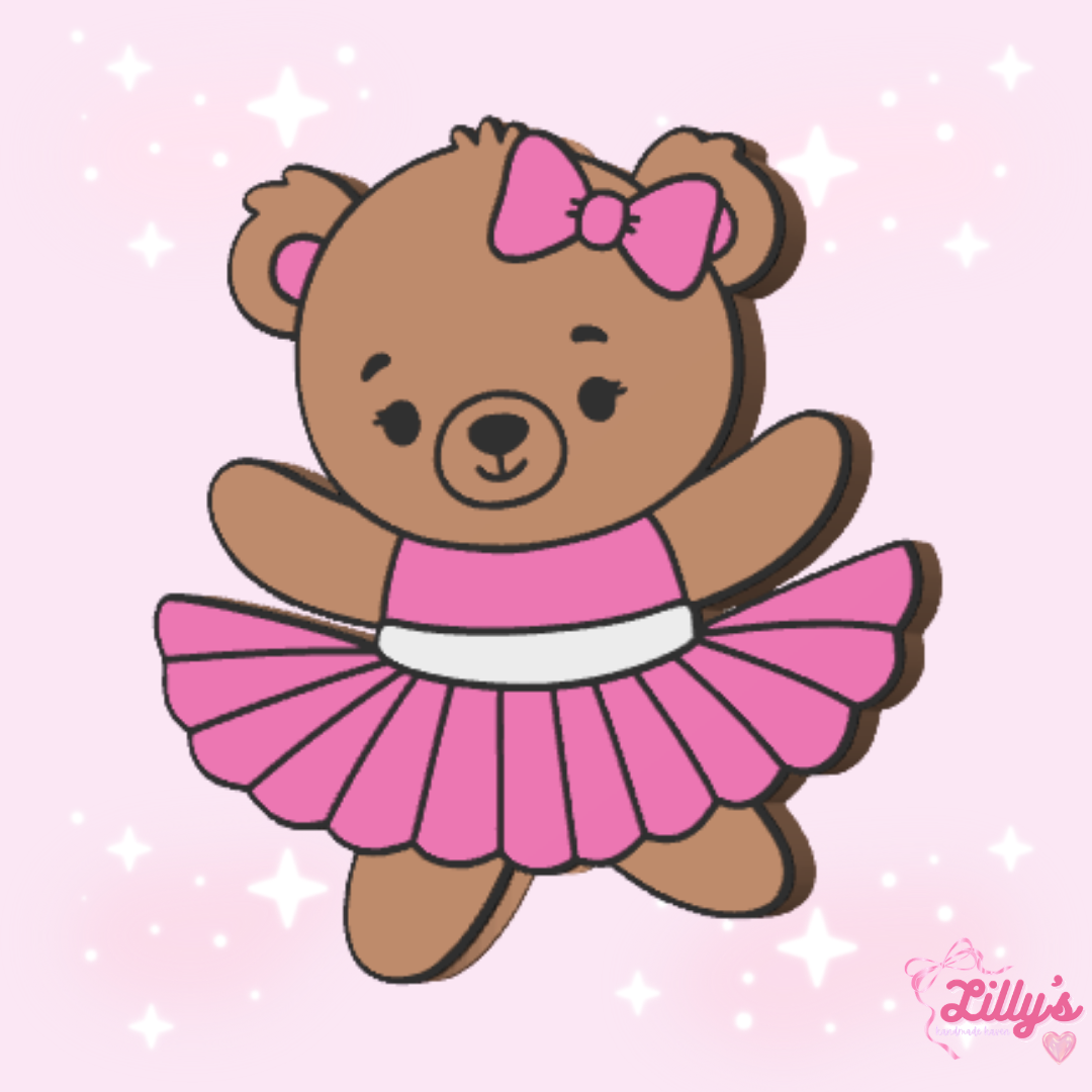 Ballerina Teddy Bear Straw Topper