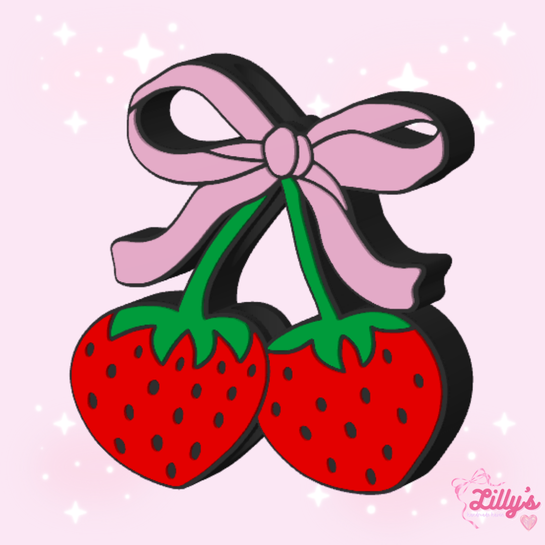 Strawberry Cherries Coquette Straw Topper