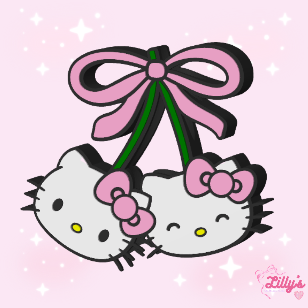 Cute Cat Cherry Coquette Straw Topper