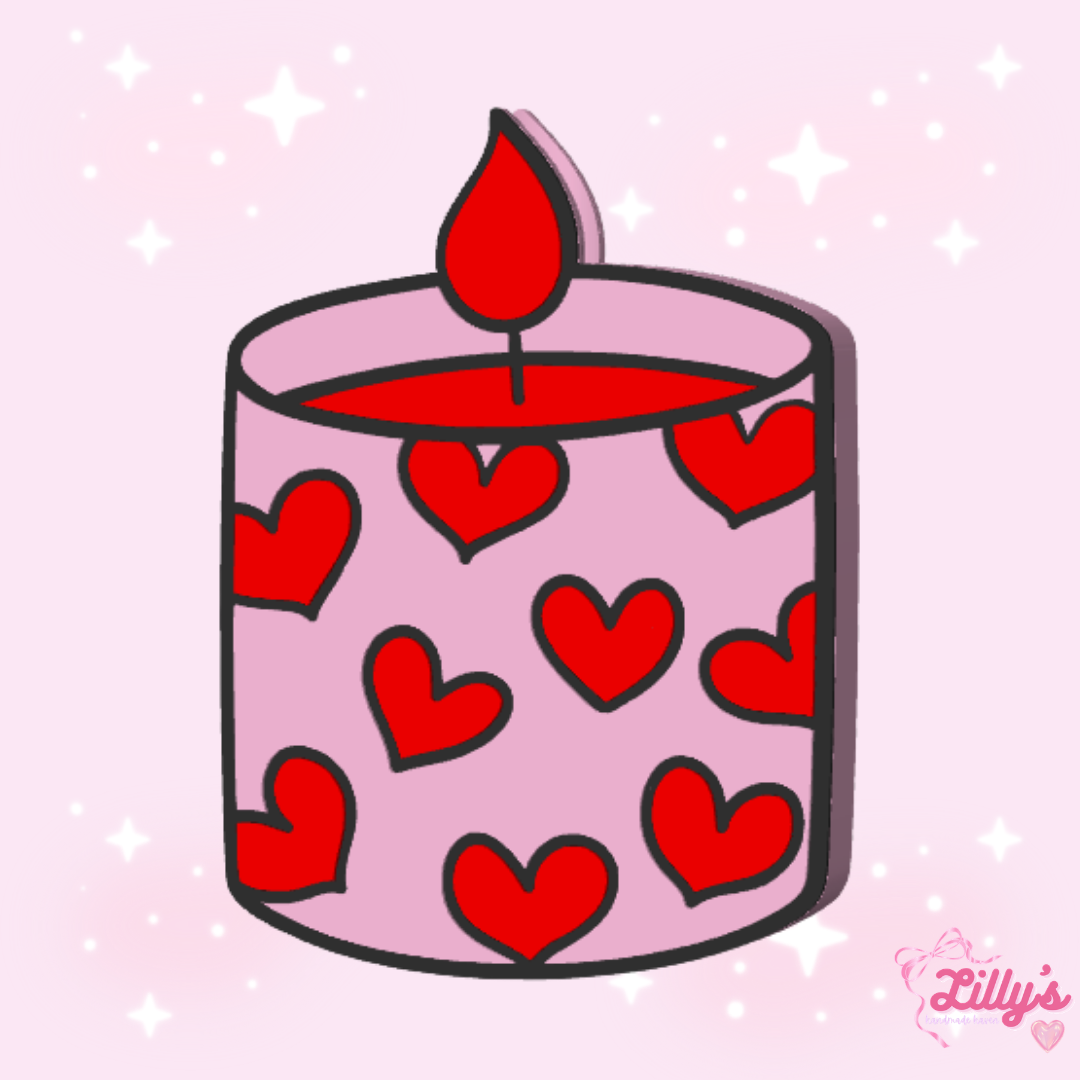 Candle with Hearts Straw Topper