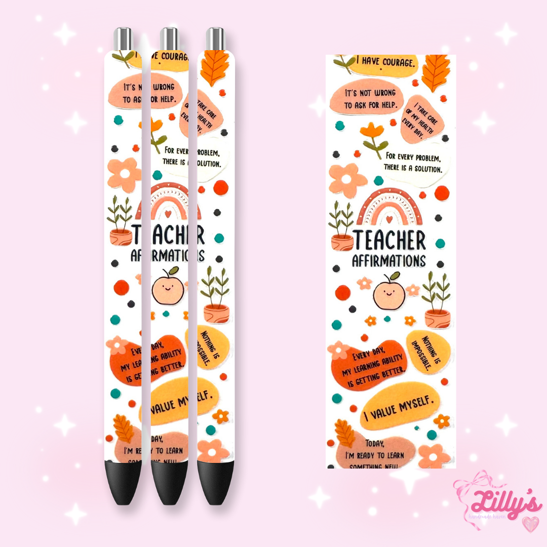 Nurse, Teacher & Sports Custom Glitter Resin Pens β Choose Your Wrap & Glitter