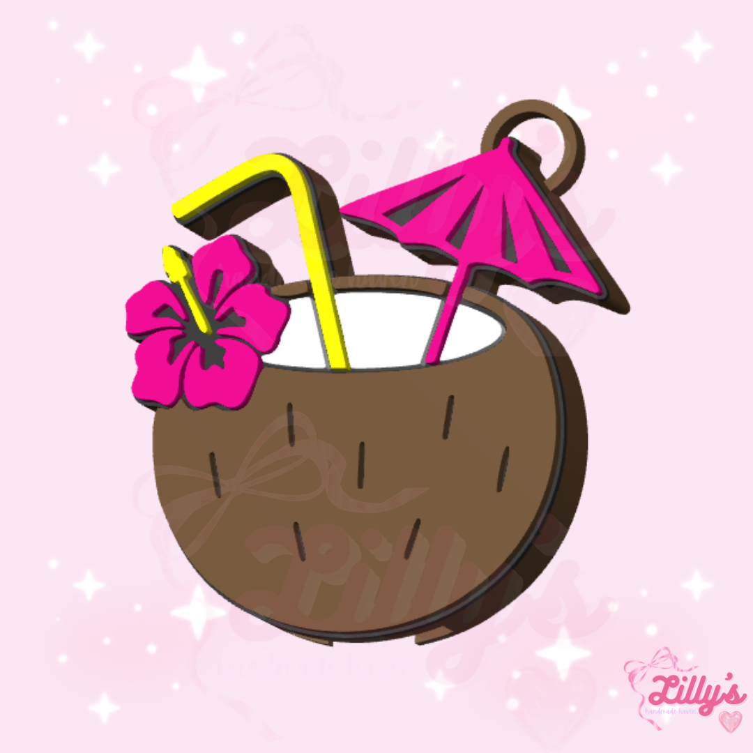 Coconut Drink Can Opener Keychain