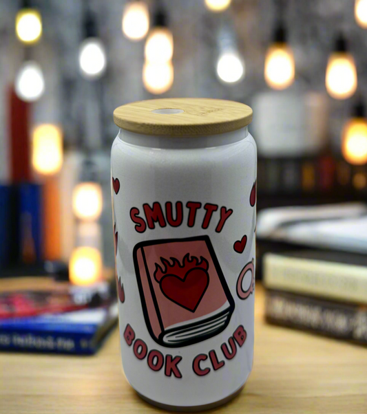 16 oz Glass "Smutty Book Club" Themed Tumbler