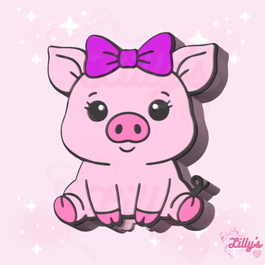Cute Piggy Straw Topper