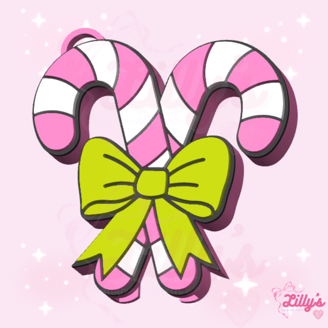 Candy Canes with Bow Can Opener Keychain
