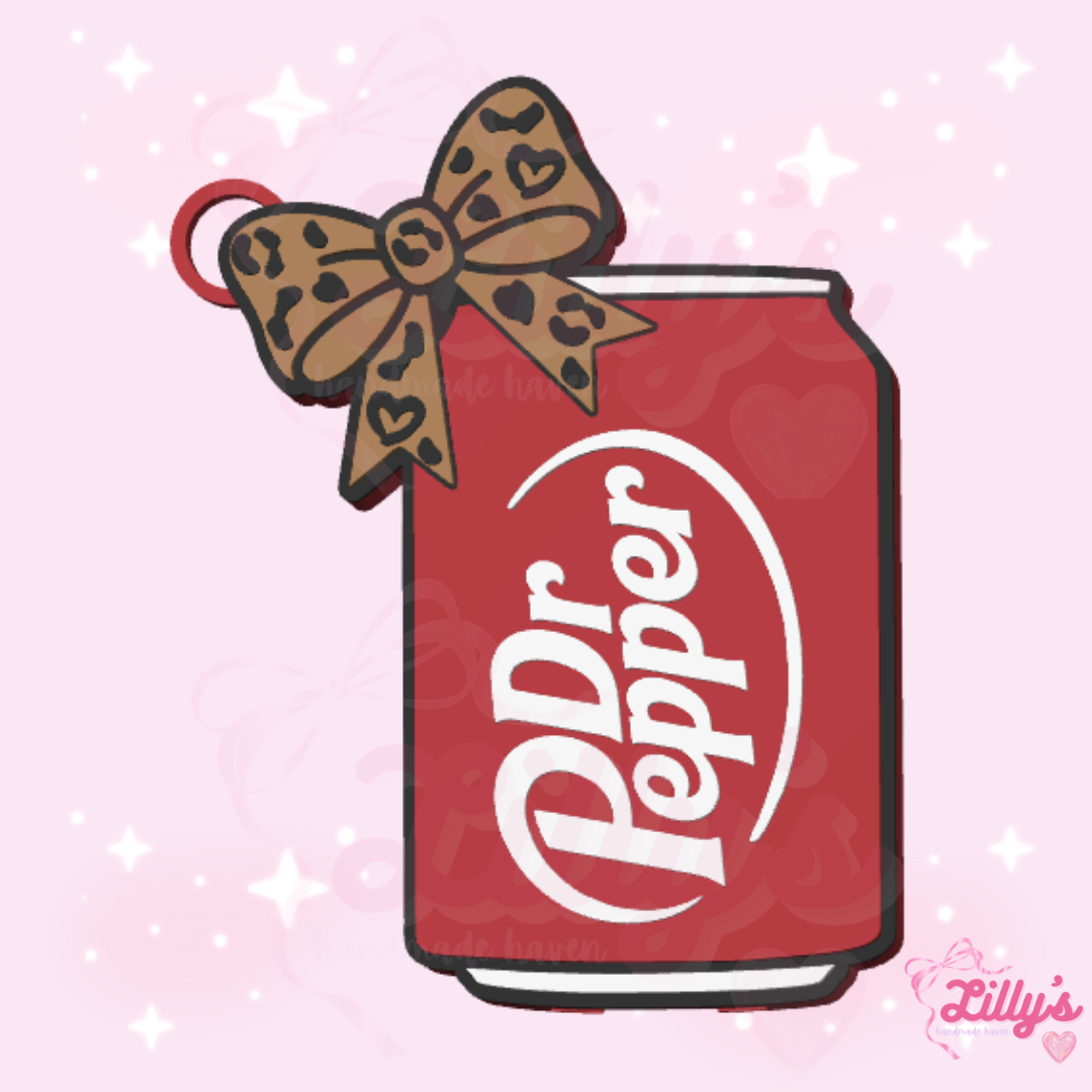 Pepper Drink Leopard Bow Can Opener Keychain