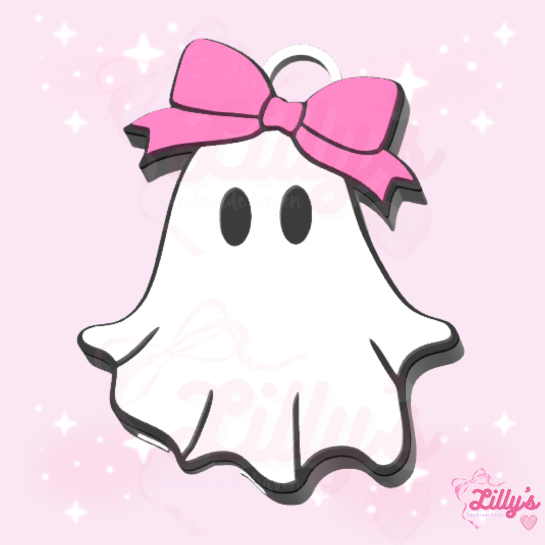 Ghost with Bow Can Opener Keychain