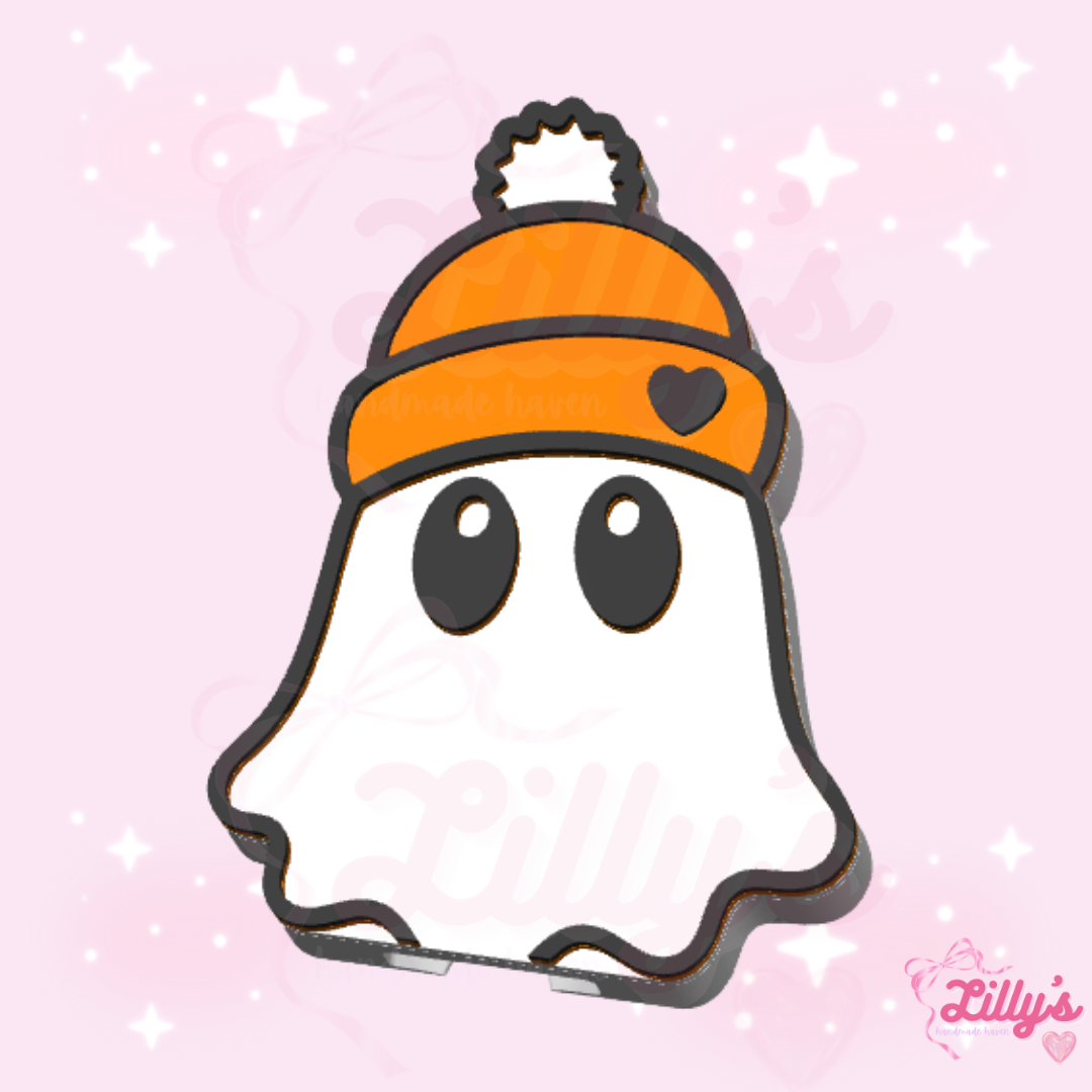 Fall Ghost with Beanie Can Opener Keychain