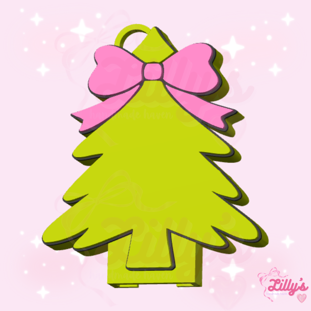 Christmas Tree with Bow Can Opener Keychain