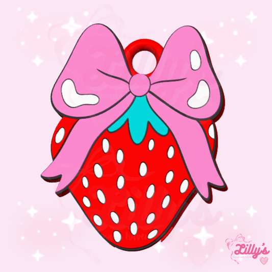 Strawberry with Bow Can Opener Keychain