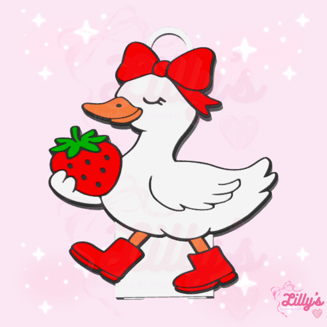 Strawberry Goose Can Opener Keychain