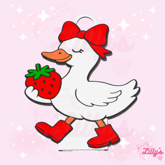 Strawberry Goose Can Opener Keychain