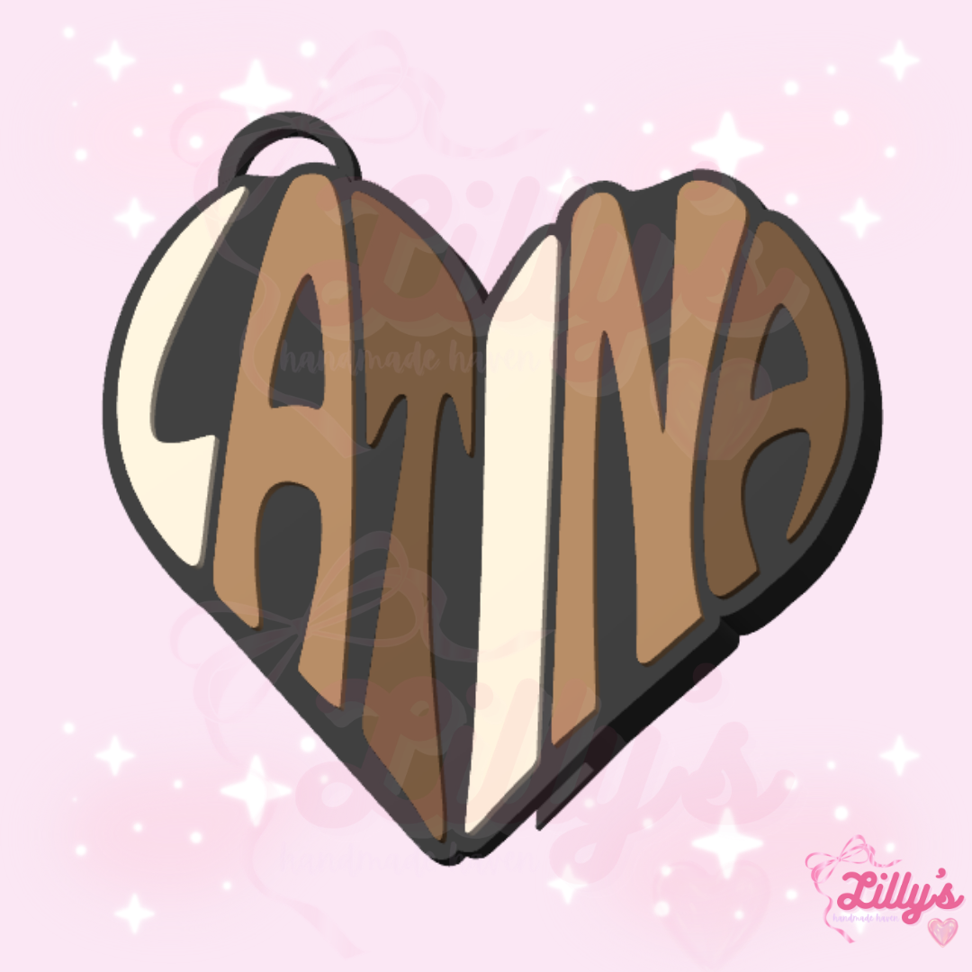 Latina Heart Can Opener Keychain