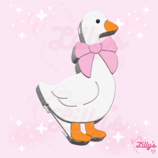 Goose with Bow Can Opener Keychain