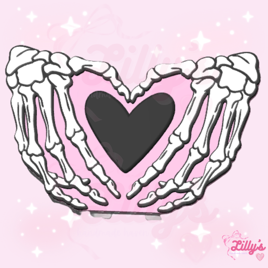 Skeleton Heart Hands Can Opener Keychain
