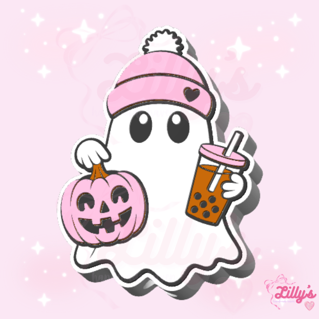 Halloween Ghost with Coffee Straw Topper