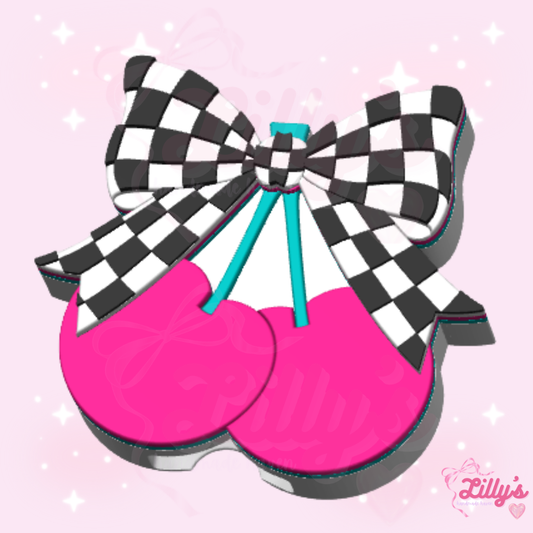 Checkered Coquette Cherries #2 Can Opener Keychain
