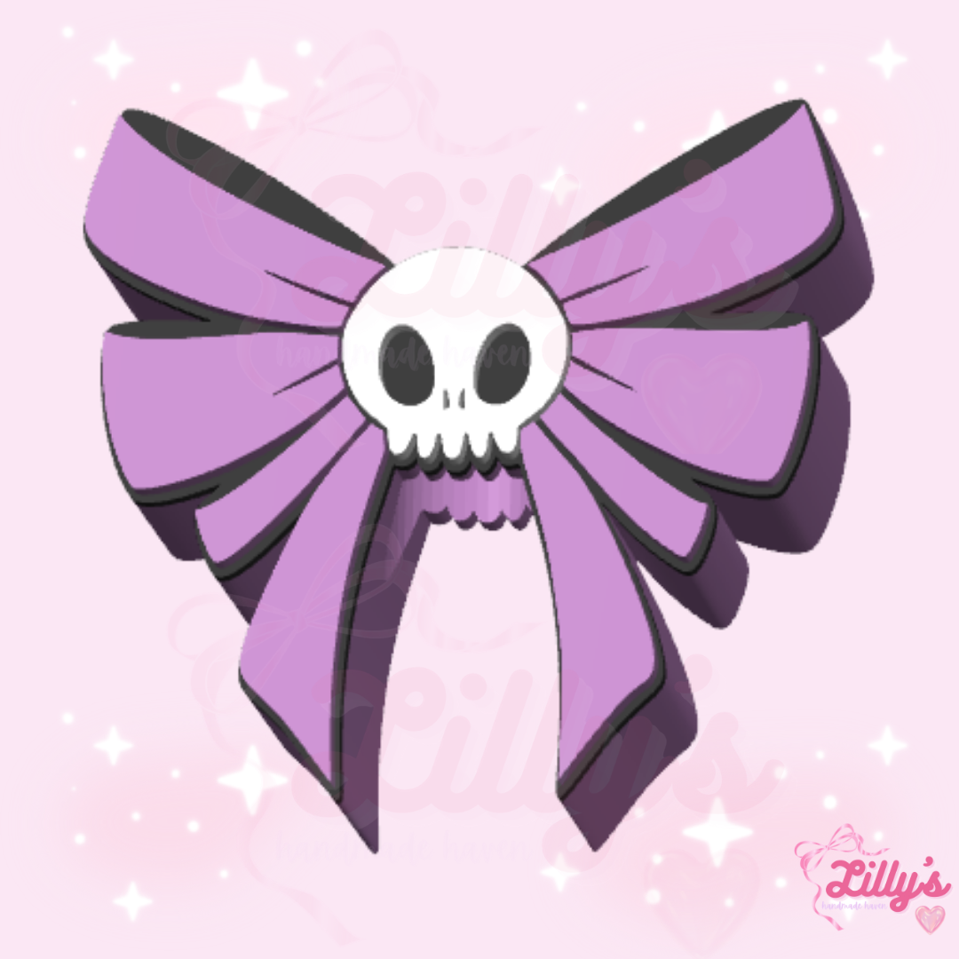 Bow with Skull Straw Topper