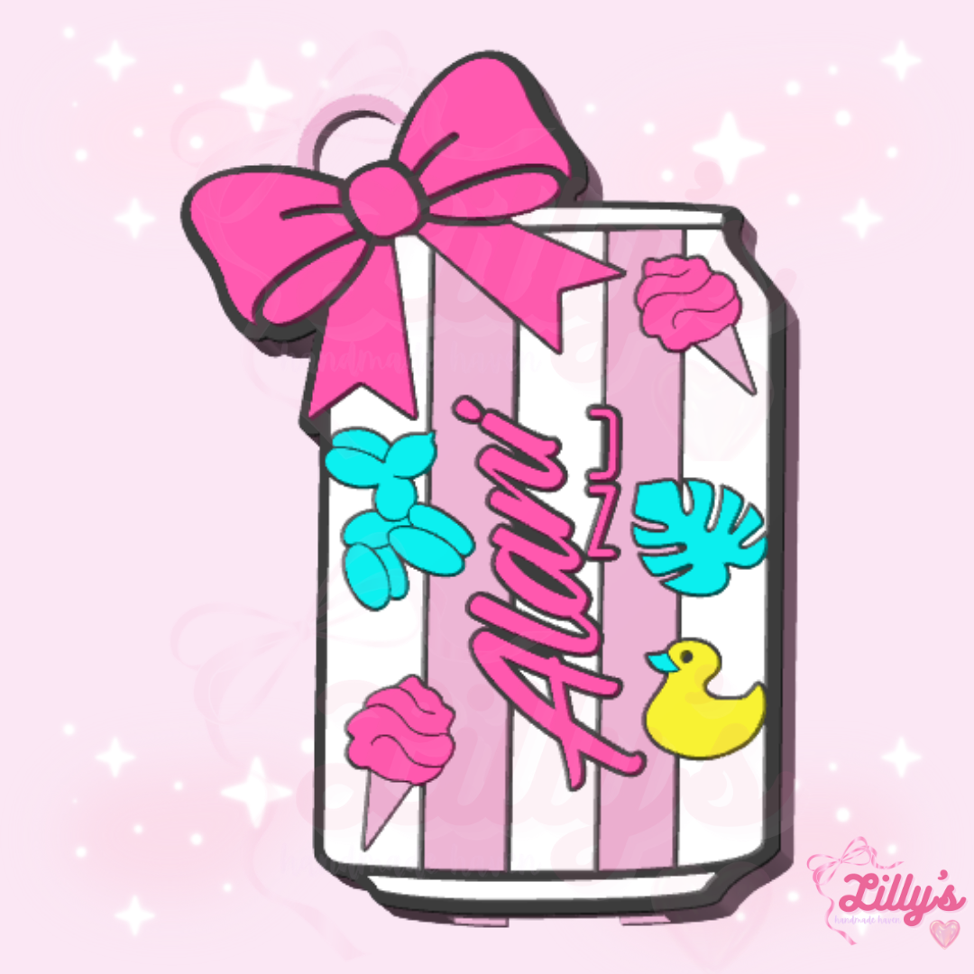 Cotton Candy Energy Drink Can Opener Keychain