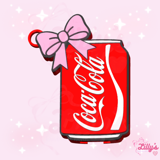 Red Soda with Bow Can Opener Keychain
