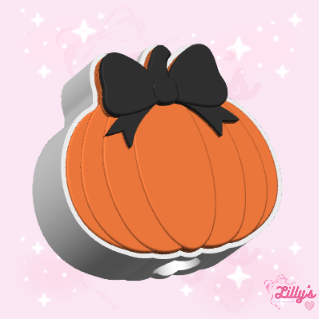 Pumpkin with Bow Straw Topper